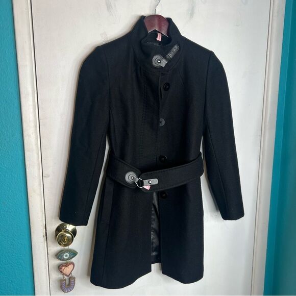 Via spiga wool peacoat button up, leather closures - Picture 1 of 8